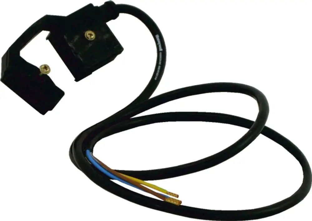 Kabel mit zwei Anschlüssen, das für elektrischen Anschluss verwendet wird. Nach dem Design könnte es für Produkte der Marke Wolf geeignet sein.